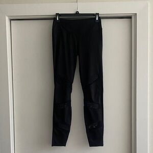 Black Leggings with Mesh Panels